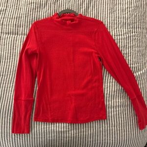 Free People Red Long Sleeve Top